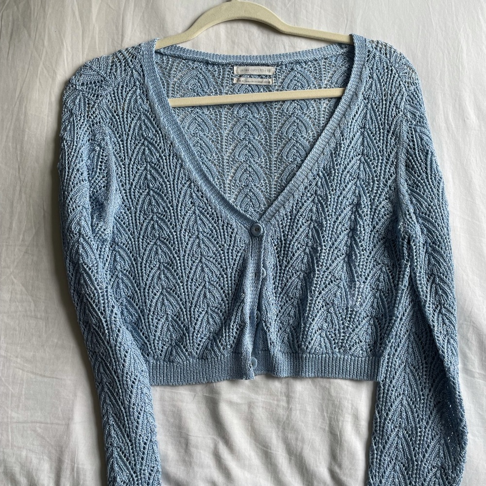 URBAN OUTFITTERS CROCHET SHIMMERY CARDIGAN